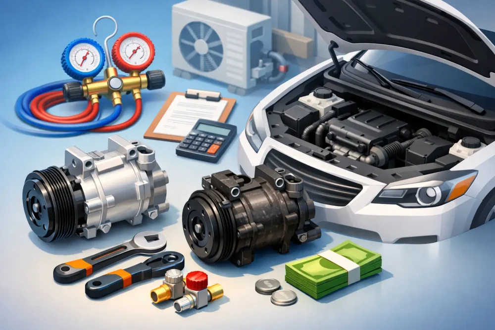An AC Compressor Replacement Example and Cost