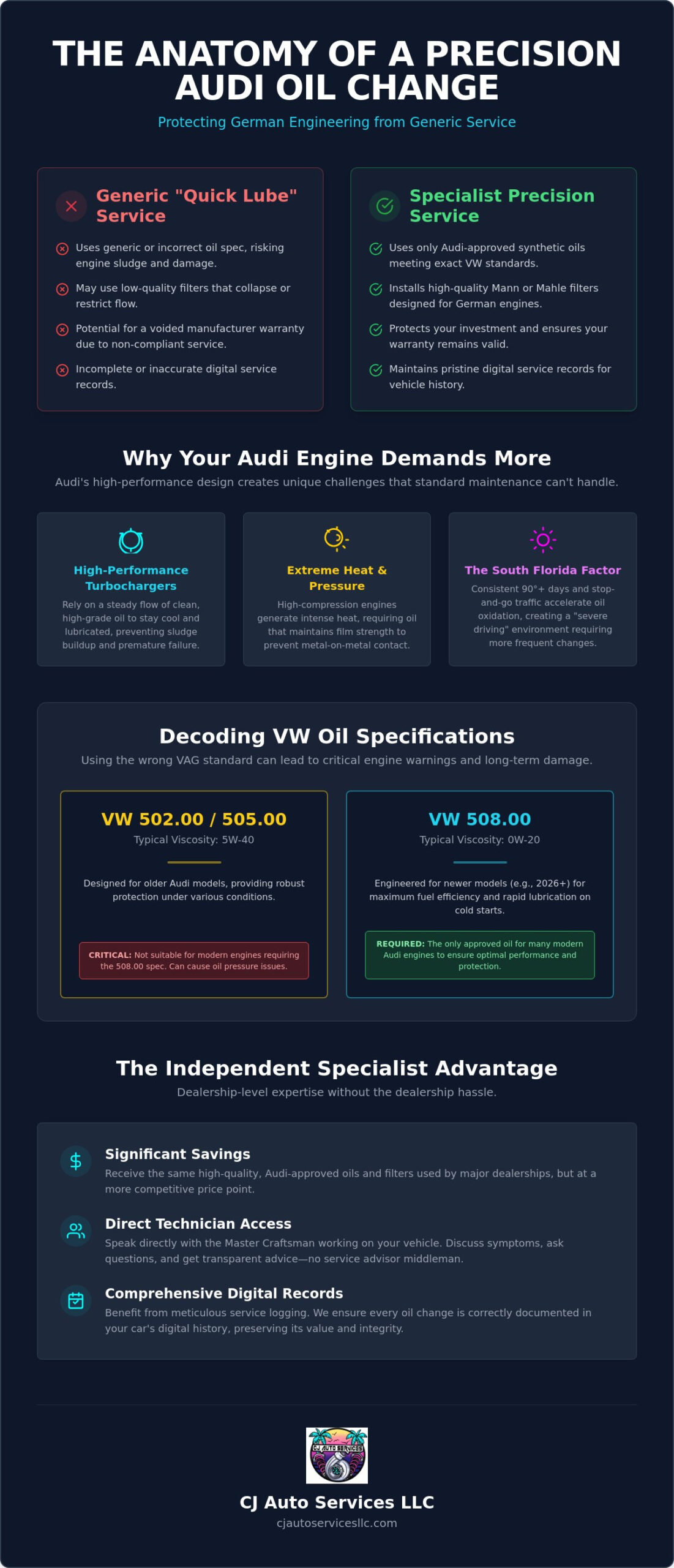Audi Oil Change in Boynton Beach: The 2026 Specialist Guide